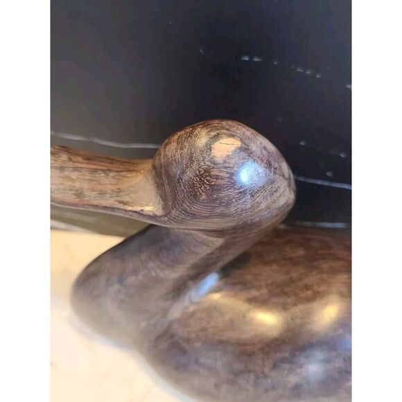Ironwood Duck Figurine Carved Handcrafted 9.5"x3.25" Dark Grain Mallard EUC - Picture 5 of 11